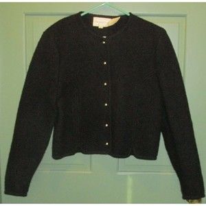 Black Classic Blazer with Round Neckline